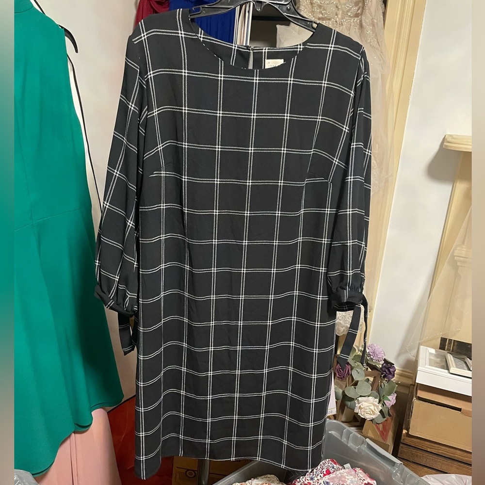 A New Day Black and White Checkered Top
